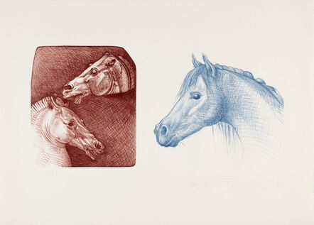 Luis Jiménez, ‘Study of Two Classical Greek Horse Heads and a Modern Horse’, 1994