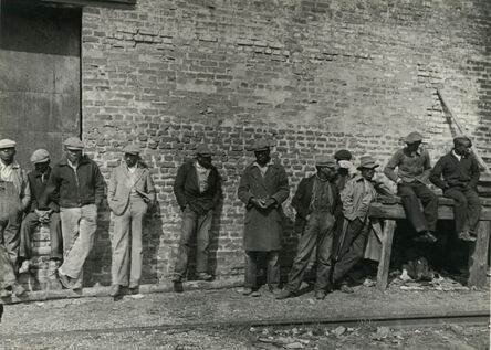 Peter Sekaer, ‘Black dock workers waiting for a steamboat arrival, Charleston So. Carolina’, 1936