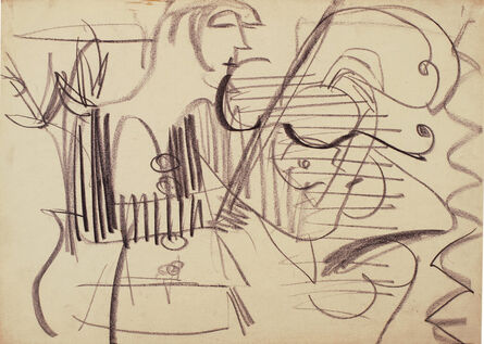 Ernst Ludwig Kirchner, ‘Geigenspielerin (Violinist)’, ca. 1934