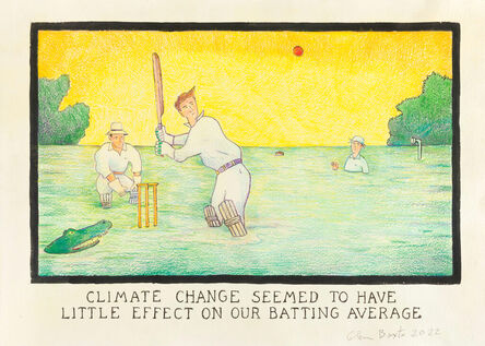 Glen Baxter, ‘Climate Change Seemed to have Little Effect on our Batting Average’, 2022