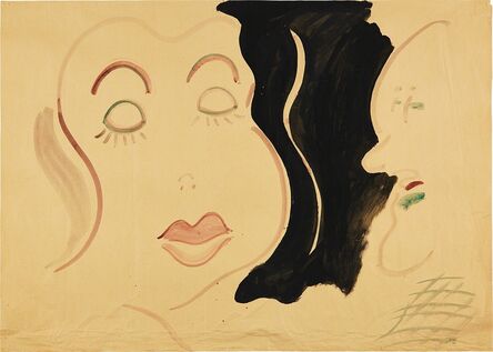 Sigmar Polke, ‘Ohne Titel (Fräulein mit Kartoffelkopf) (Reihe Duo) (Untitled (Young Lady with Potato Head) (Duo series))’, 1966