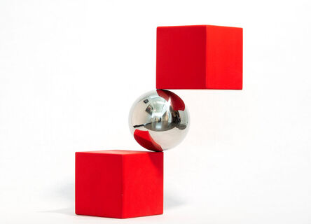 Philippe Pallafray, ‘Equilibre 4/10 - red, geometric abstract, modern, reflective, aluminum sculpture’, 2023