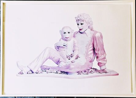 Jeff Koons, ‘Portrait of Michael Jackson and Bubbles (Pink)’, 1995