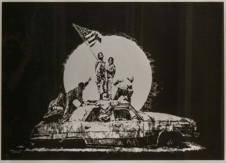 Banksy, ‘Flag (Silver)’, 2006