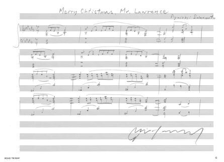 Ryuichi Sakamoto, ‘Handwritten Score for Merry Christmas, Mr. Lawrence’, 2019