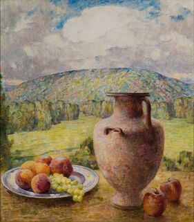 Dines Carlsen, ‘Urn and Fruit in a Landscape ’, 20th Century