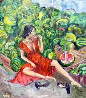 Kateryna Krivchach, ‘Girl with watermelons’, 2021