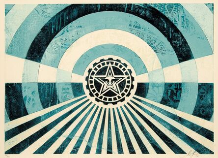 Shepard Fairey, ‘Tunnel Vision Version 2 (Alternate Gold and Alternate Blue) (two works)’, 2018
