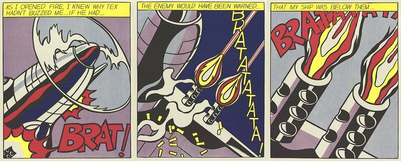 Roy Lichtenstein, ‘As I Opened Fire (Triptych)’, 1997, Print, Offset Lithograph, ArtWise