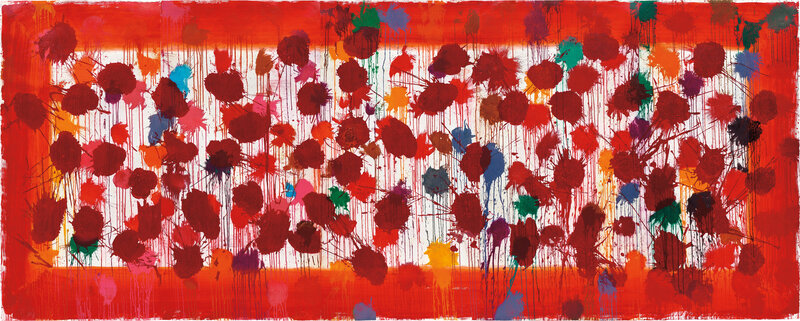 Howard Hodgkin, ‘As Time Goes By (red)’, 2009, Print, Monumental aquatint in colours, with carborundum and hand-painting, on five hand torn sheets of Moulin de Gué paper, the full sheets., Phillips