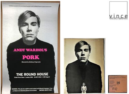 Andy Warhol, ‘'PORK', 3-PIECE SET, The London Play , 1971, Original POSTER/ PROGRAM/ TICKET, The Round House London.’, 1971