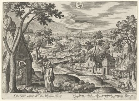 Adriaen Collaert, ‘"... I am the door of the sheep" (Leo)’, 1585