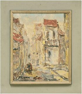 Shmuel Lamm, ‘32 Hashiloah St. Haifa, Impressionist Israeli Cityscape Painting’, Mid-20th Century