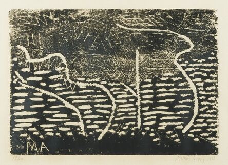 Milton Avery, ‘Trees by the Sea (black)’, 1953