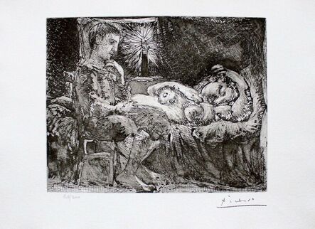 Pablo Picasso, ‘Boy Watching Over Sleeping Woman by Candlelight’, 1990
