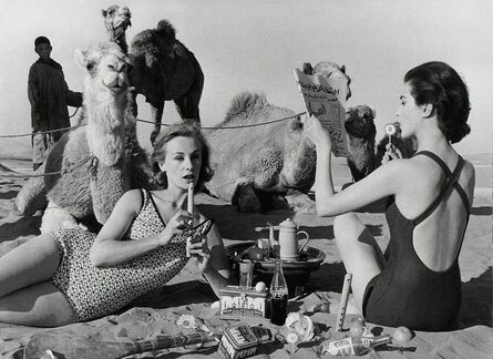 William Klein, ‘Tatiana + Marie Rose + Camels, Morocco (Vogue)’, 1958