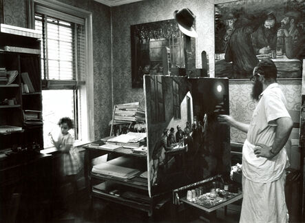 Neil Folberg, ‘Zalman Kleinman Painting in His Studio, Brooklyn, NY’, 1975