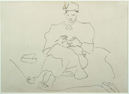 Henri Gaudier-Brzeska, ‘Seated Figure Sewing’