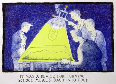 Glen Baxter, ‘It was a device for turning school meals back into food’, 2012