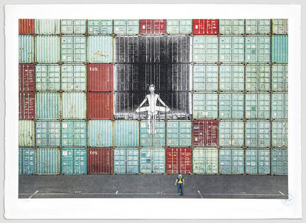 JR, ‘Ballerina in the container wall, Le Havre, France’, 2014
