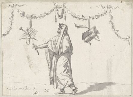 Jacques-Louis David, ‘Ornament with a Bearded Man in Ancient Dress’, 1775/80