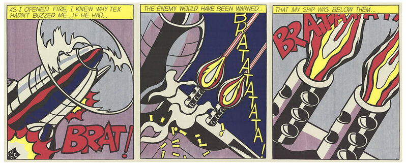 Roy Lichtenstein, ‘As I Opened Fire (Triptych)’, ca. 1997, Print, Offset lithograph, Dellasposa