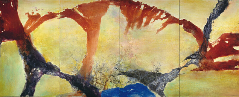 Zao Wou-Ki 趙無極, ‘Décembre 89–Février 90—Quadriptyque / December 89–February 90—Quadriptych’, 1989, Painting, Oil on Canvas, Asia Society