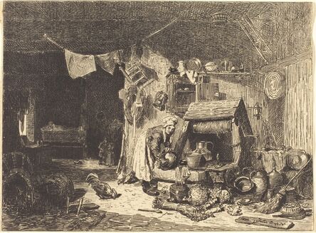 Jules Dupré, ‘Interior of a Farmhouse’, 1833