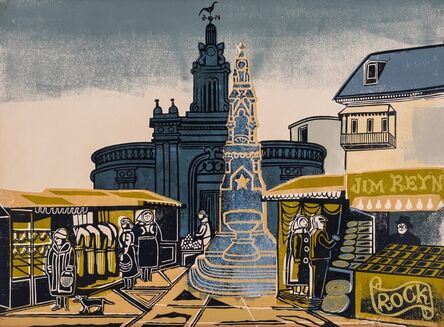 Edward Bawden, ‘The Market Place (The Corn Exchange), Saffron Walden (Greenwood MG.055)’, 1962