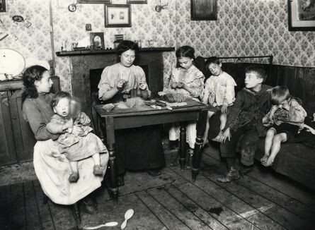 Clarrisse D'Arcimoles, ‘Family making hairbrushes c1902 East End of London  Courtesy of the Bishopsgate Institute’, 1902