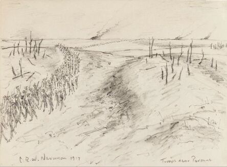 Christopher Richard Wynne Nevinson, ‘Troops Near Peronne’, 1917