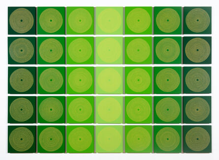 David Brown, ‘Yellow Circles on Green’, 2021