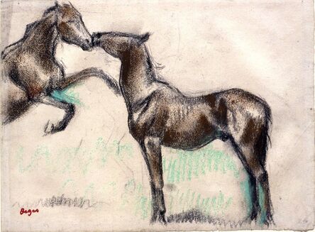 Edgar Degas, ‘Two Horses, One Nuzzling the Other’, 1881-1885