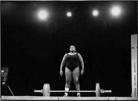 David Burnett, ‘A Young Woman Powerlifter at Olympic Festival: Colorado Springs’, 1996
