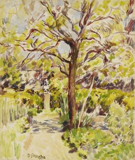 Duncan Grant, ‘VIEW OF A GARDEN WITH A STATUE’