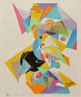 Stanton MacDonald-Wright, ‘Haiga Portfolio, No. 15: "O flying butterfly I feel myself a creature of dust"--Issa’, 1966-67