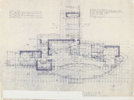 Frank Lloyd Wright, ‘Plans for the Mr. and Mrs. Dudley W Spencer, Brandywine Head, Delaware (eight works)’, 1956
