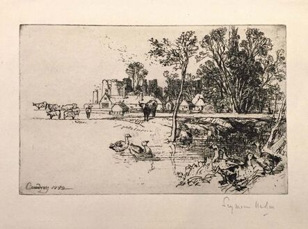 Francis Seymour Haden, ‘Cowdray Castle (with Geese)’, 1882