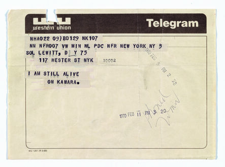 On Kawara, ‘Telegram to Sol LeWitt’, February 5-1970