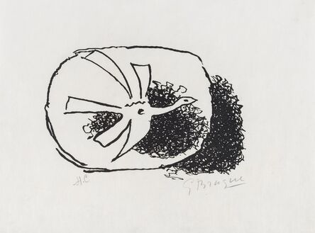 Georges Braque, ‘Oiseau dans son nid, from Août (Vallier 135)’, 1958