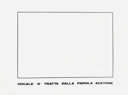 Emilio Isgrò, ‘VOCALE "O"’, 1973