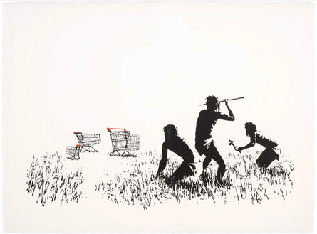 Banksy, ‘Trolleys (Black and White) - Signed’, 2007