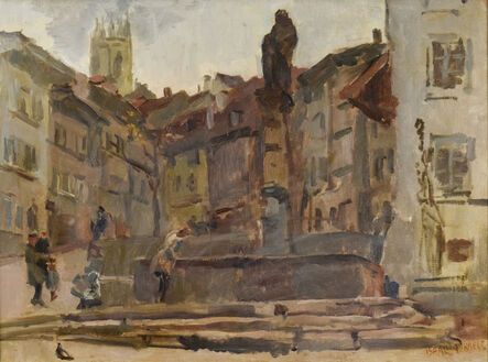 Isaac Israels, ‘Fontaine St. Anne, Fribourg’, 20th Century