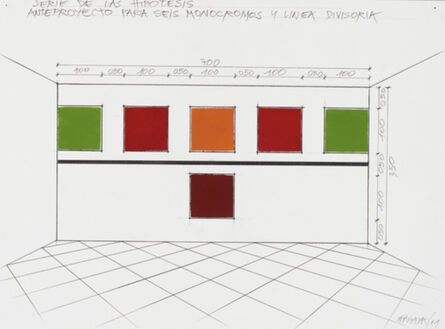 Horacio Zabala, ‘Anteproyecto para seis monocromos y linea divisora’, 2011