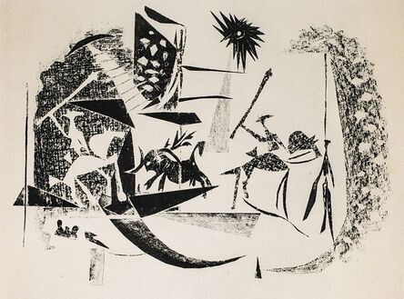Pablo Picasso, ‘Corrida Au Soleil Noir (Black Sun Bullfight), 1949 Limited edition Lithograph by Pablo Picasso’, 1949