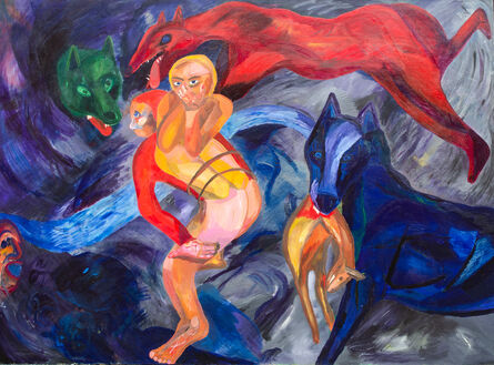 Robert Kippur, ‘Untitled (Figures and Wolves)’, ca. 1985