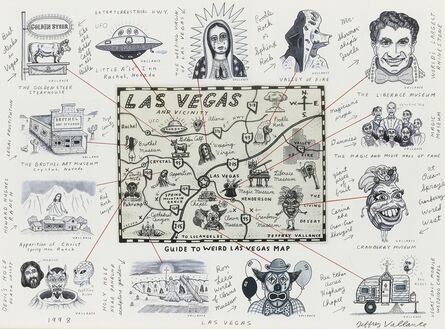 Jeffrey Vallance, ‘Guide to Weird Las Vegas Map’, 1998