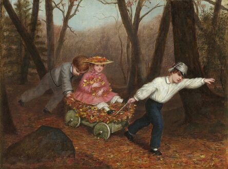 Enoch Wood Perry Jr., ‘Collecting Autumn Leaves’, 1868