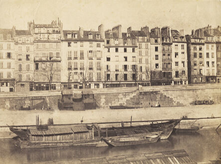 Charles Nègre, ‘Boats along Quai, Paris’, 1852c/1852c