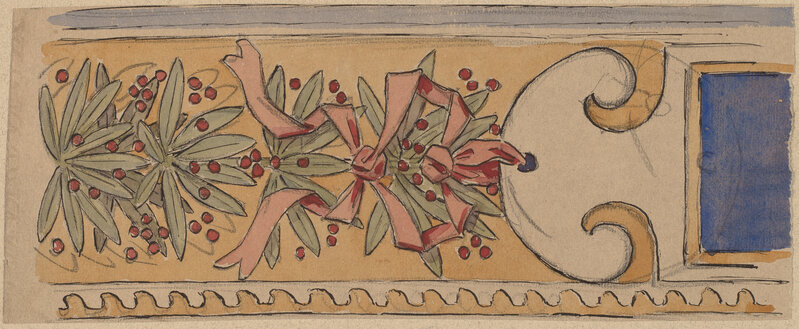 Charles Sprague Pearce, ‘Study for a Border Design’, 1890/1897, Drawing, Collage or other Work on Paper, Gouache, pen and black ink, and graphite on tan wove paper, National Gallery of Art, Washington, D.C.
